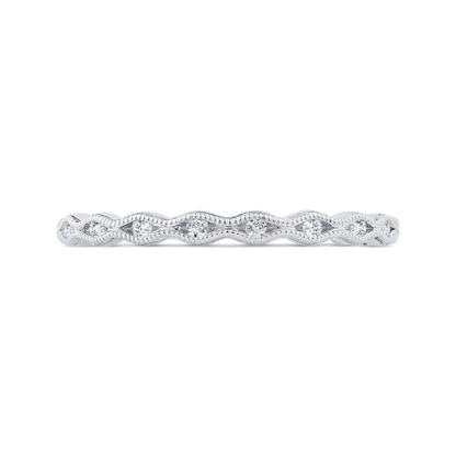 Diamond Wedding Band in 14K Two Tone Gold