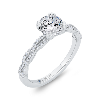Diamond Engagement Ring in 14K White Gold (Semi-Mount)