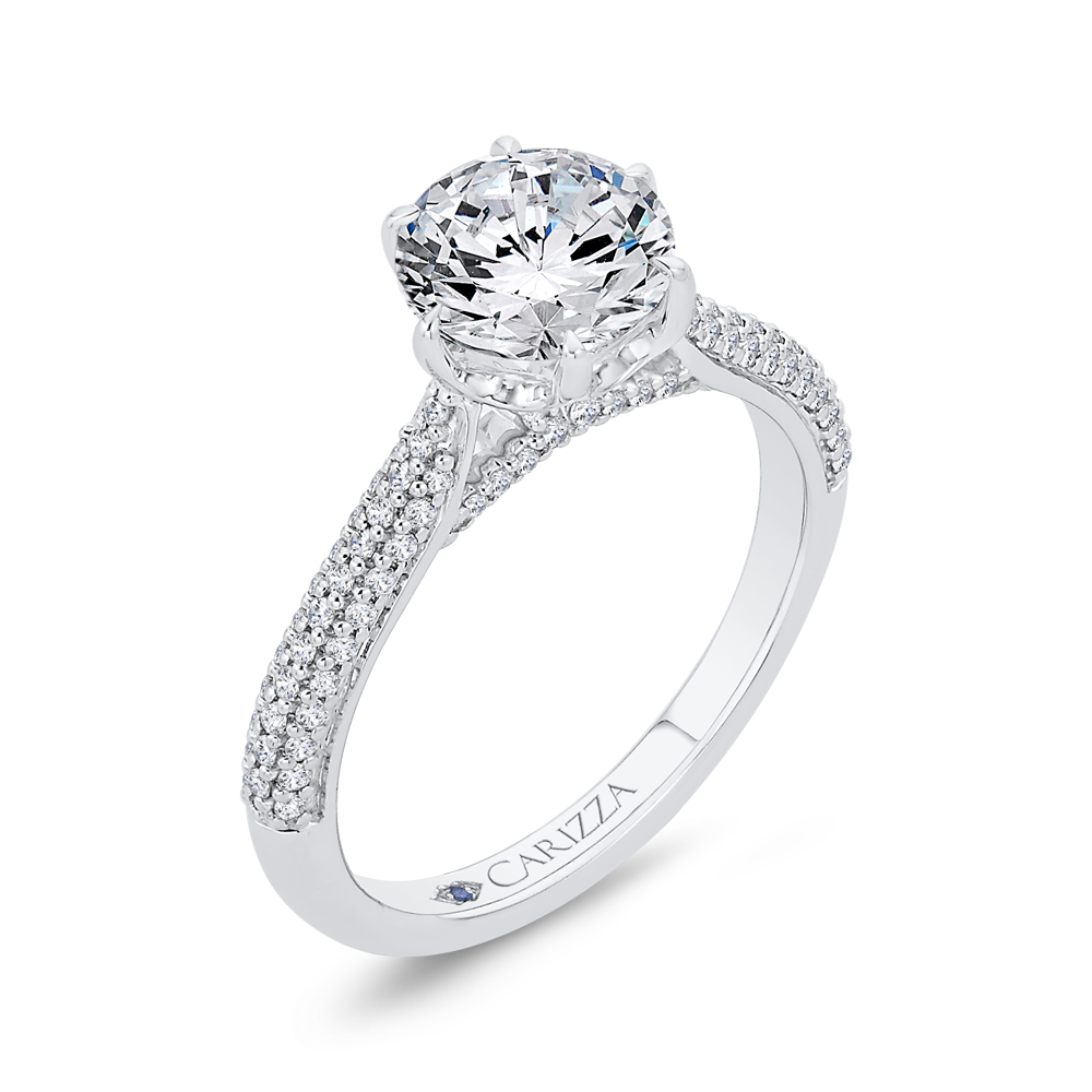 Diamond Engagement Ring in 14K White Gold (Semi-Mount)