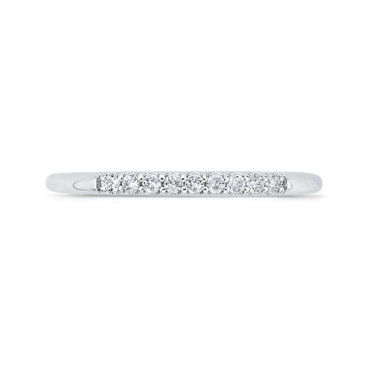 Euro Shank Round Diamond Wedding Band in 14K White Gold