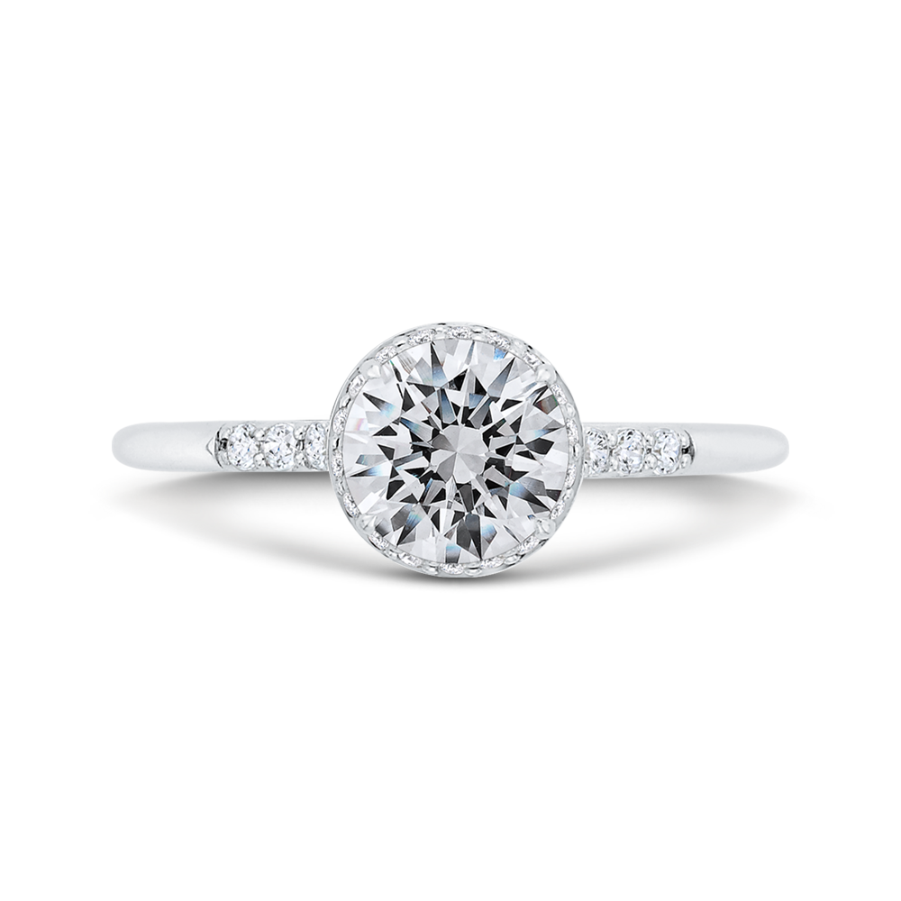 Euro Shank Diamond Engagement Ring in 14K White Gold (Semi-Mount)