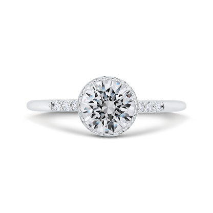 Euro Shank Diamond Engagement Ring in 14K White Gold (Semi-Mount)