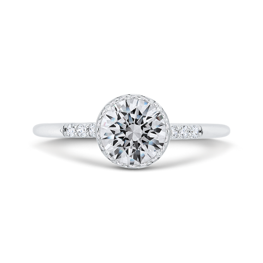 Euro Shank Diamond Engagement Ring in 14K White Gold (Semi-Mount)