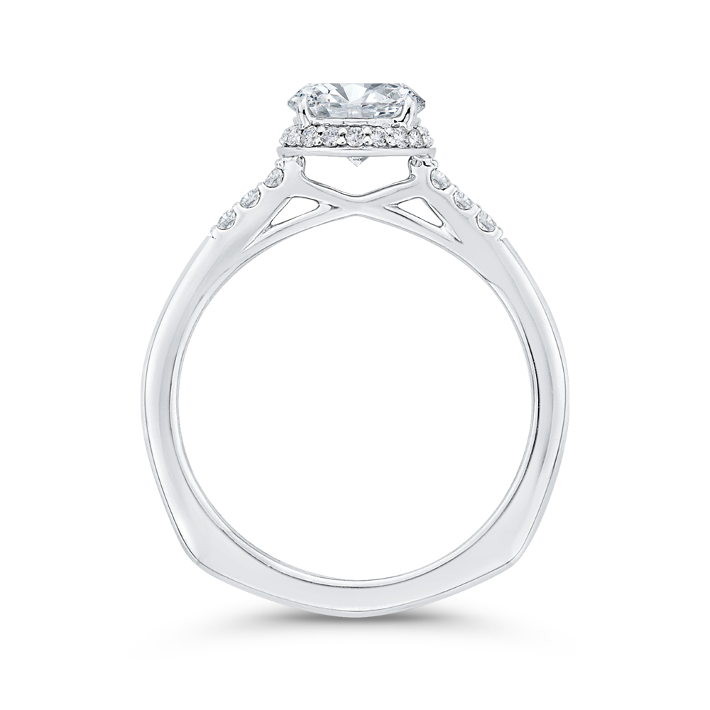 Euro Shank Diamond Engagement Ring in 14K White Gold (Semi-Mount)