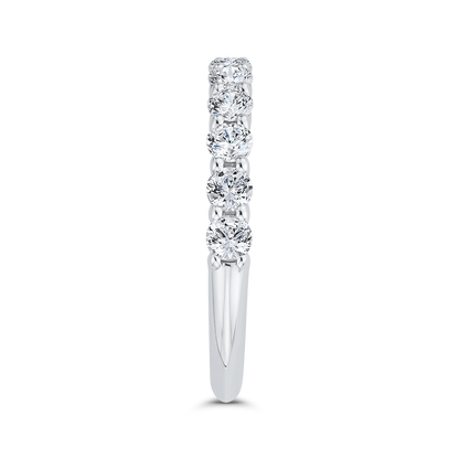 Round Diamond Half-Eternity Wedding Band in 14K White Gold