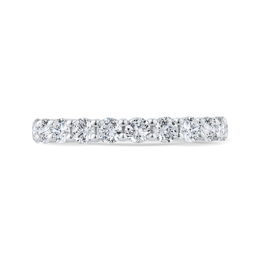 Round Diamond Half-Eternity Wedding Band in 14K White Gold