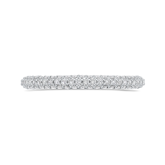 Round Diamond  Half-Eternity Wedding Band in 14K White Gold