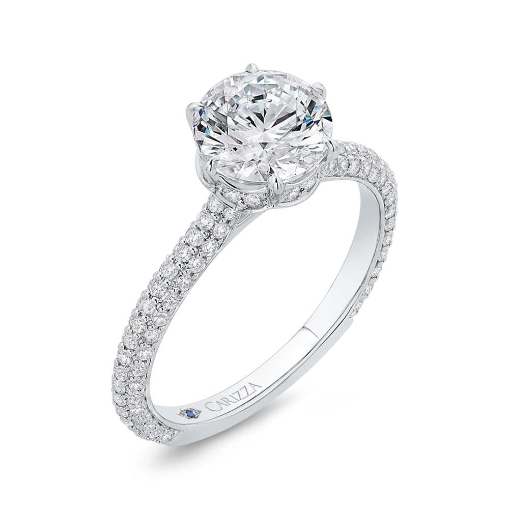 Diamond Engagement Ring in 14K White Gold (Semi-Mount)