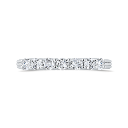Euro Shank Round Diamond Wedding Band in 14K White Gold