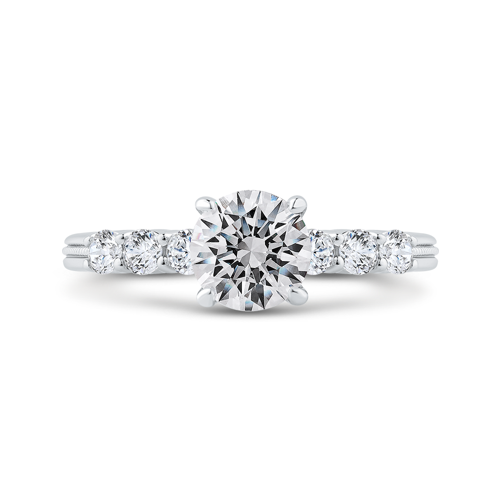 Euro Shank Diamond Engagement Ring in 14K White Gold (Semi-Mount)