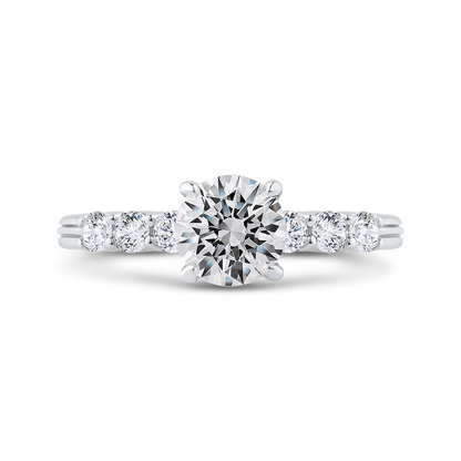 Euro Shank Diamond Engagement Ring in 14K White Gold (Semi-Mount)