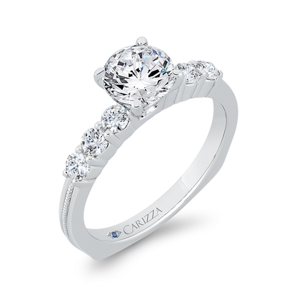 Euro Shank Diamond Engagement Ring in 14K White Gold (Semi-Mount)