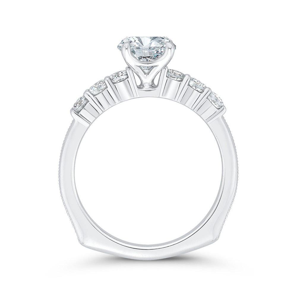 Euro Shank Diamond Engagement Ring in 14K White Gold (Semi-Mount)