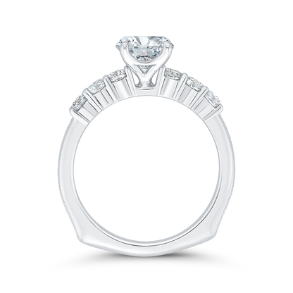 Euro Shank Diamond Engagement Ring in 14K White Gold (Semi-Mount)