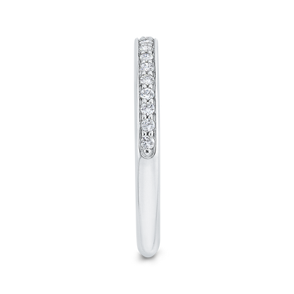 Euro Shank Round Diamond Wedding Band in 14K White Gold