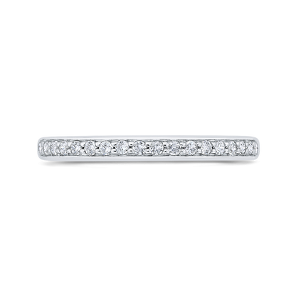 Euro Shank Round Diamond Wedding Band in 14K White Gold