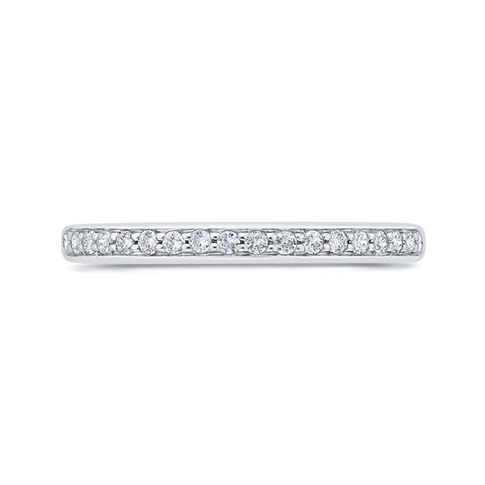 Euro Shank Round Diamond Wedding Band in 14K White Gold
