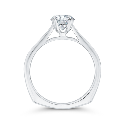 Euro Shank Diamond Engagement Ring in 14K White Gold (Semi-Mount)