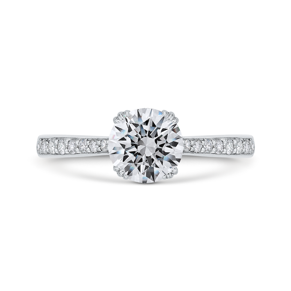 Euro Shank Diamond Engagement Ring in 14K White Gold (Semi-Mount)