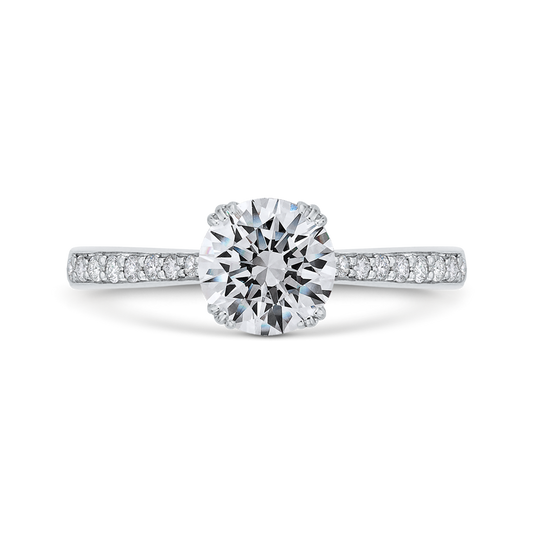 Euro Shank Diamond Engagement Ring in 14K White Gold (Semi-Mount)