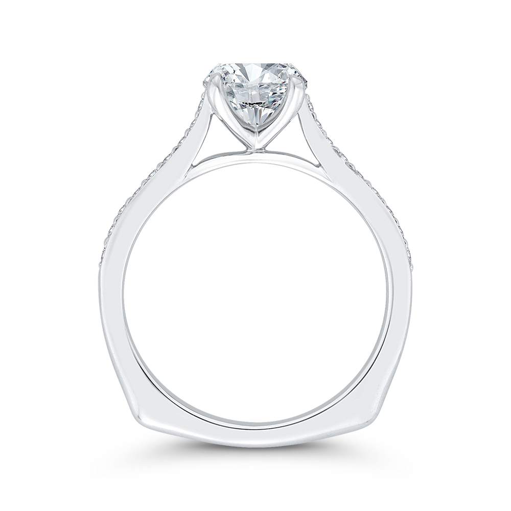 Euro Shank Diamond Engagement Ring in 14K White Gold (Semi-Mount)