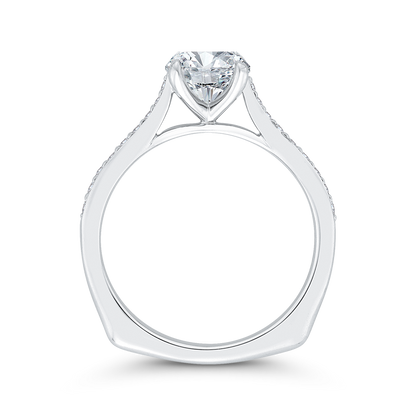 Euro Shank Diamond Engagement Ring in 14K White Gold (Semi-Mount)