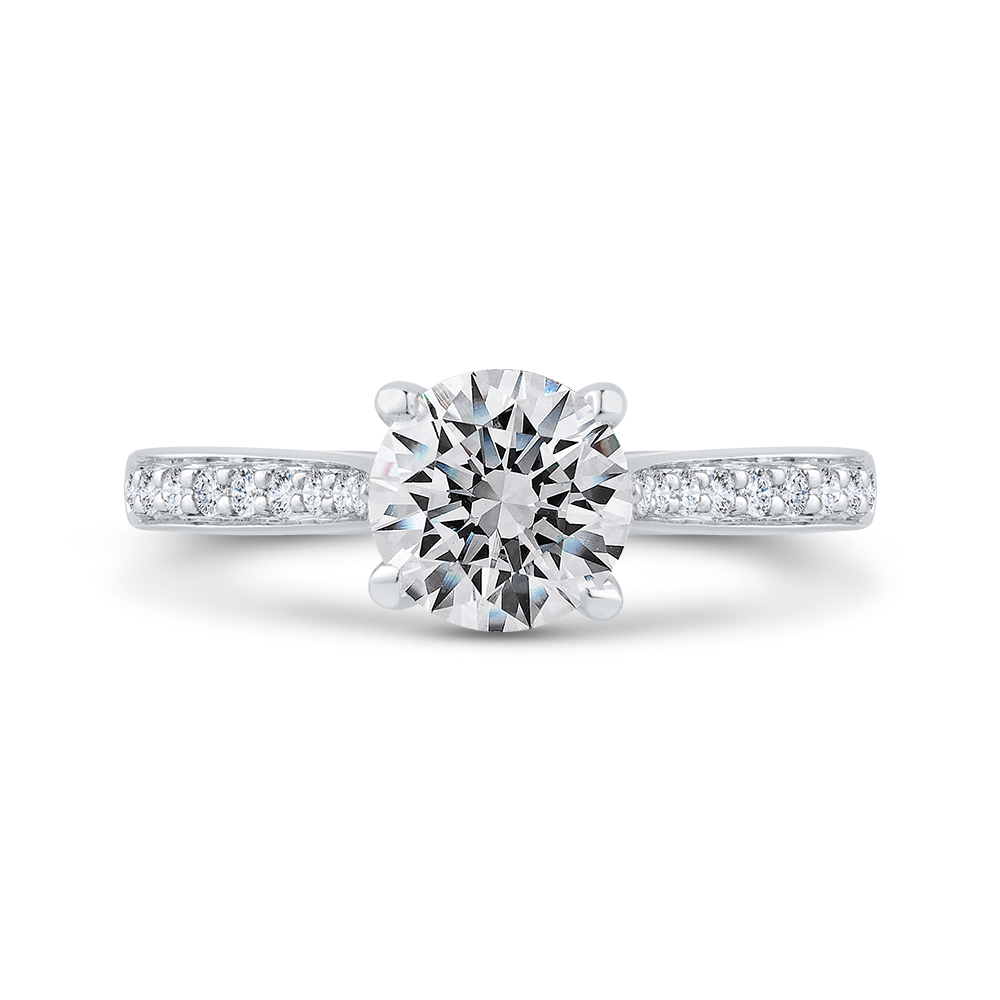 Euro Shank Diamond Engagement Ring in 14K White Gold (Semi-Mount)