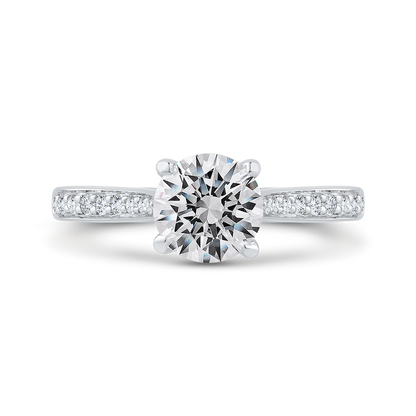 Euro Shank Diamond Engagement Ring in 14K White Gold (Semi-Mount)