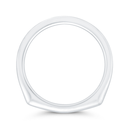 Euro Shank Round Diamond Wedding Band in 14K White Gold