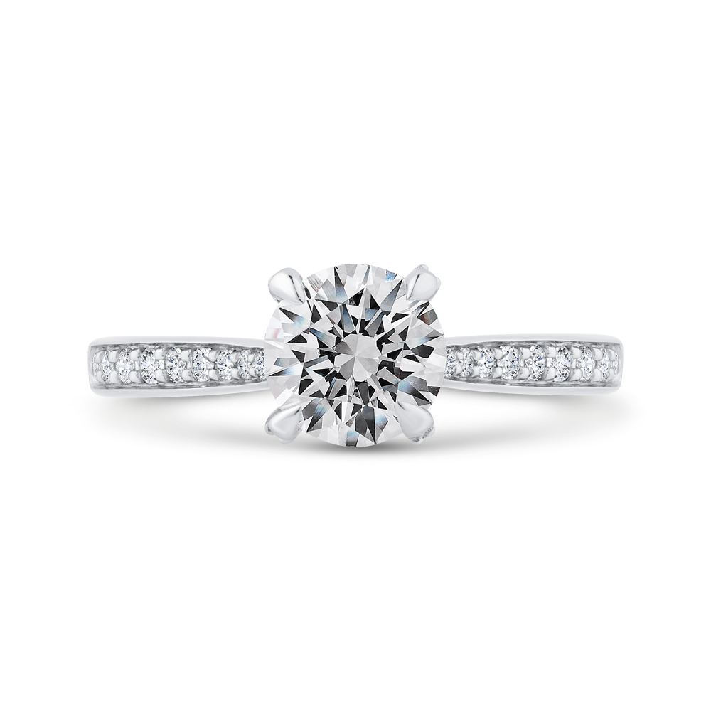 Euro Shank Diamond Engagement Ring in 14K White Gold (Semi-Mount)