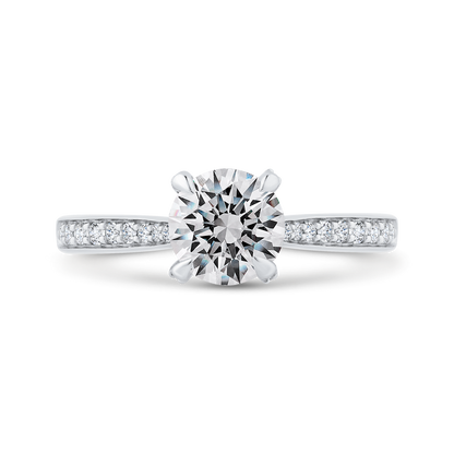 Euro Shank Diamond Engagement Ring in 14K White Gold (Semi-Mount)