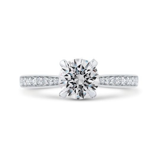 Euro Shank Diamond Engagement Ring in 14K White Gold (Semi-Mount)