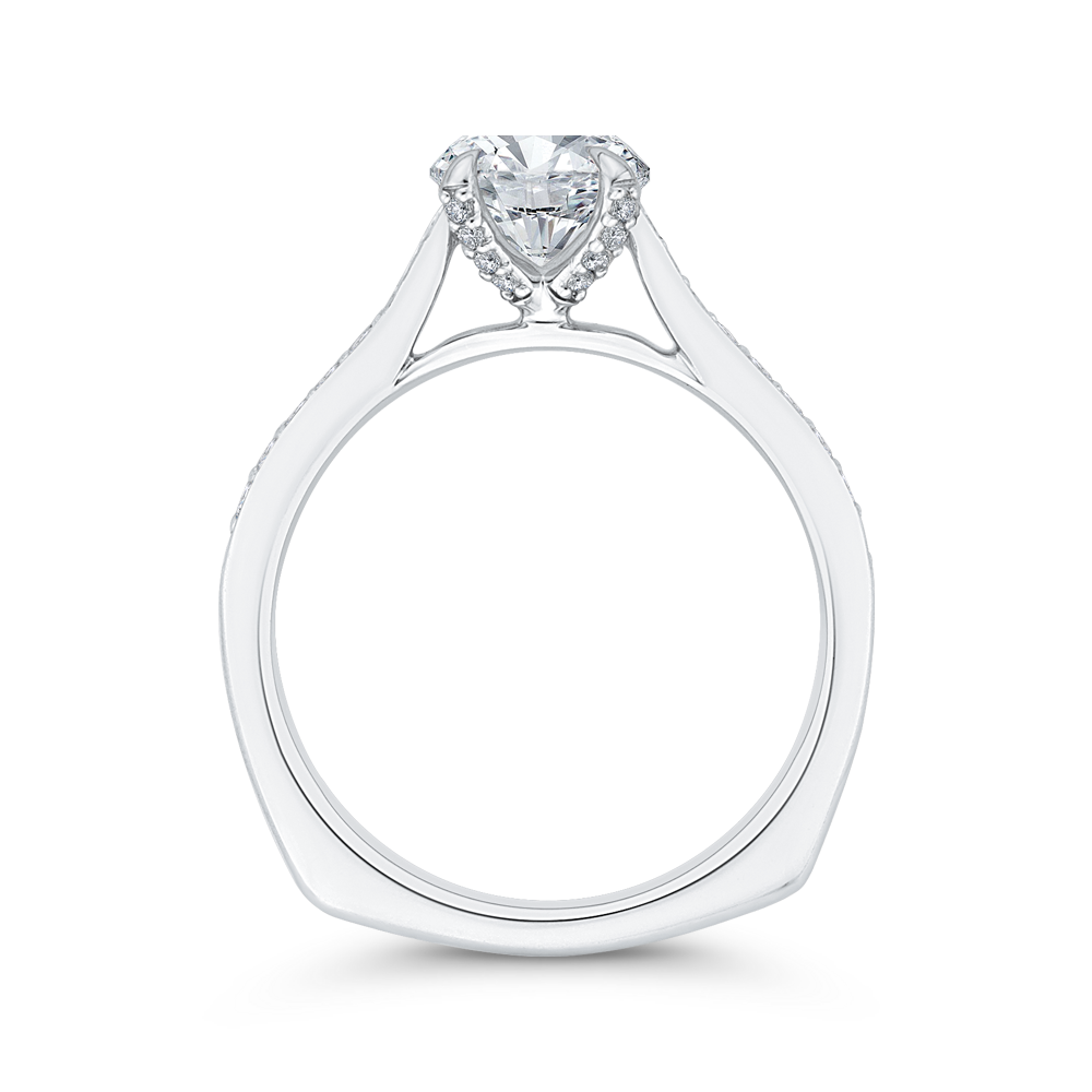 Euro Shank Diamond Engagement Ring in 14K White Gold (Semi-Mount)