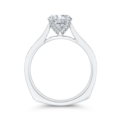 Euro Shank Diamond Engagement Ring in 14K White Gold (Semi-Mount)