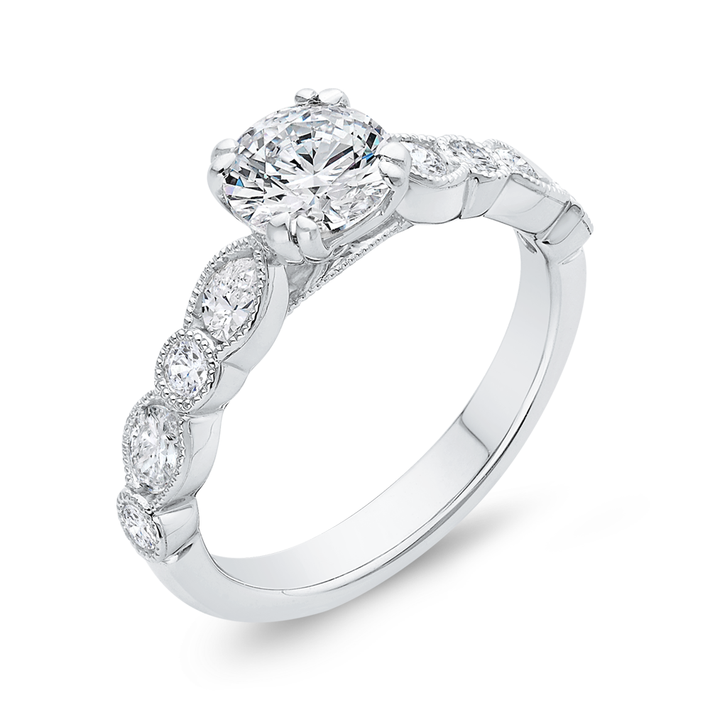 Diamond Engagement Ring in 14K White Gold (Semi-Mount)