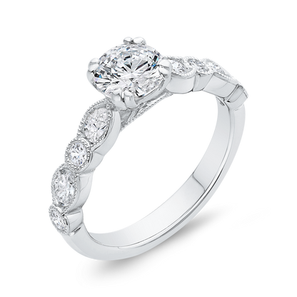 Diamond Engagement Ring in 14K White Gold (Semi-Mount)