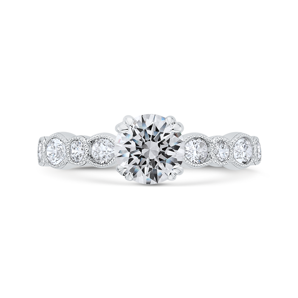 Diamond Engagement Ring in 14K White Gold (Semi-Mount)