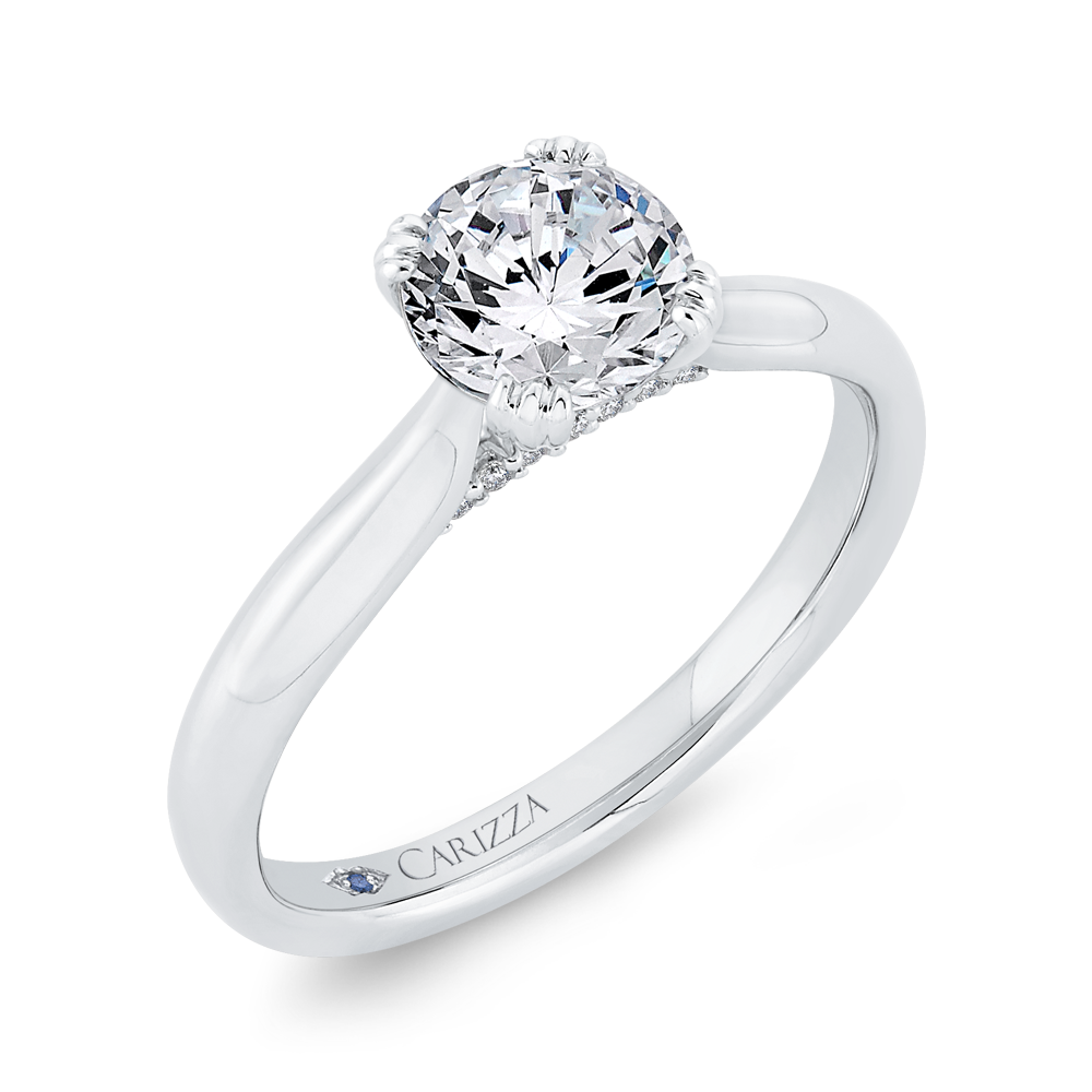 Diamond Engagement Ring in 14K White Gold (Semi-Mount)