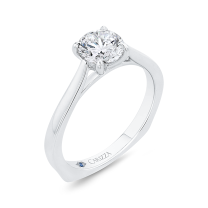 Euro Shank Solitaire Engagement Ring  in 14K White Gold (Semi-Mount)