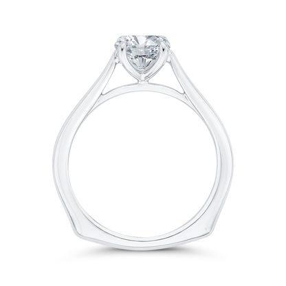 Euro Shank Solitaire Engagement Ring  in 14K White Gold (Semi-Mount)