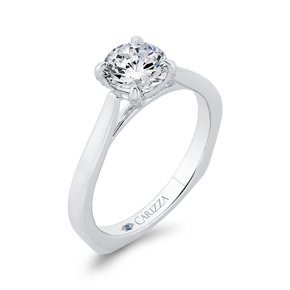 Euro Shank Diamond Engagement Ring in 14K White Gold (Semi-Mount)