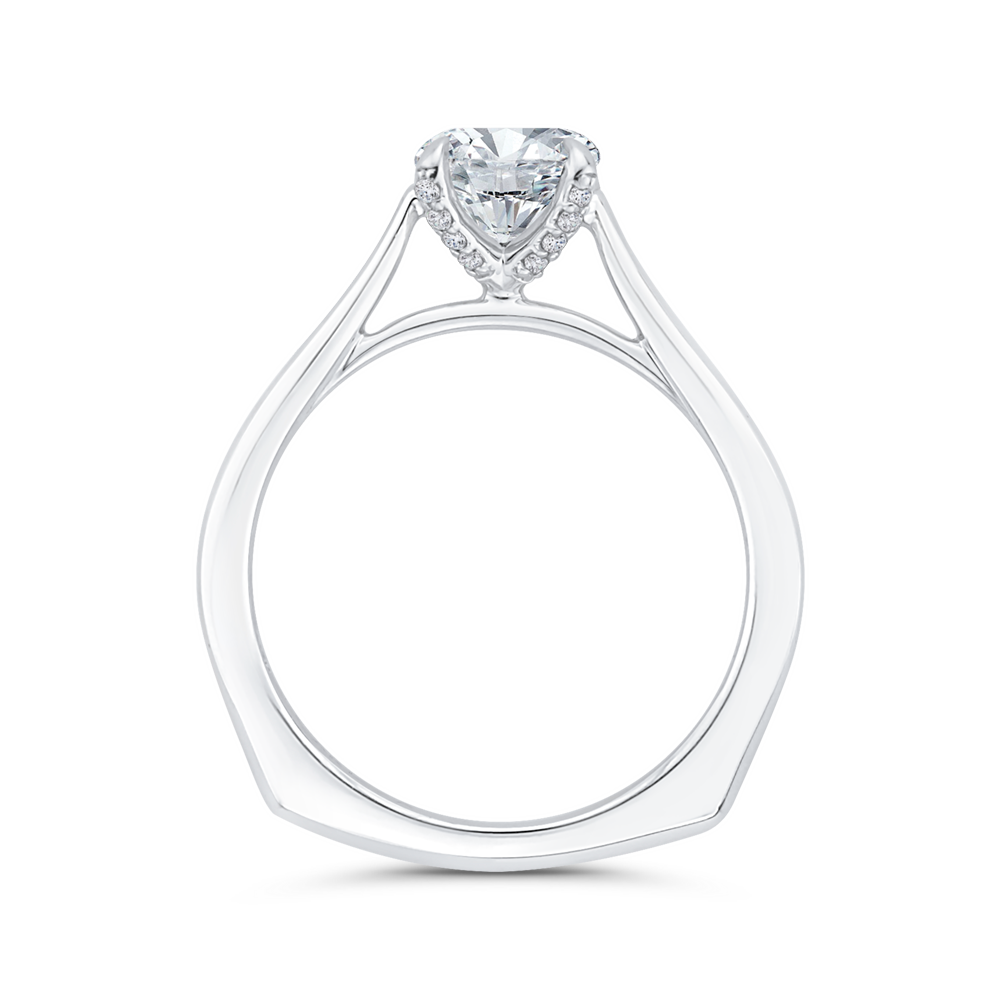 Euro Shank Diamond Engagement Ring in 14K White Gold (Semi-Mount)