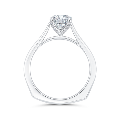 Euro Shank Diamond Engagement Ring in 14K White Gold (Semi-Mount)