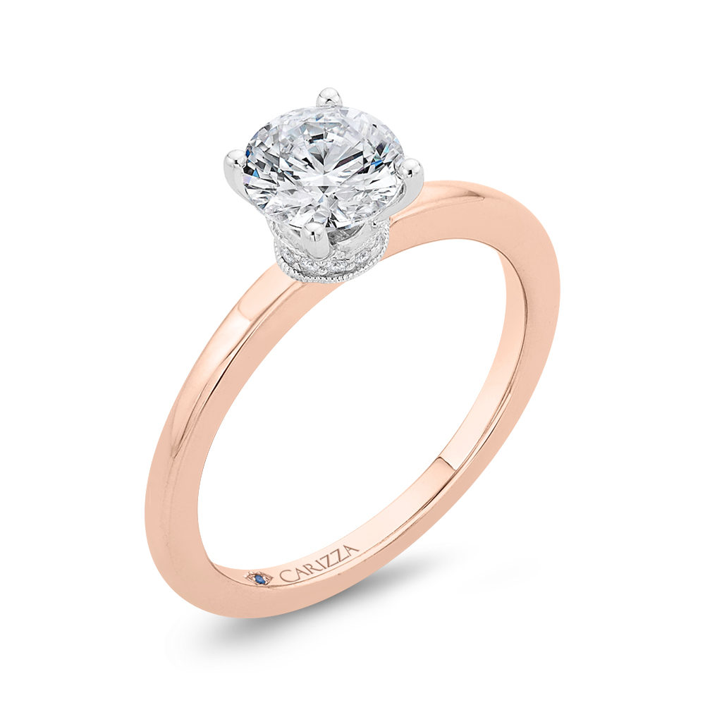 Diamond Engagement Ring in 14K Two Tone Gold (Semi-Mount)