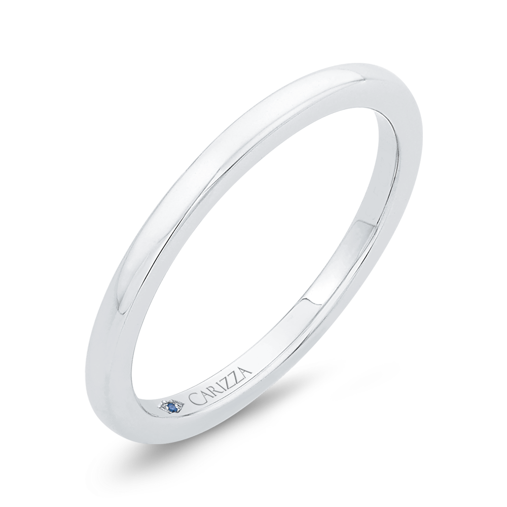 Plain Wedding Band in 14K White Gold