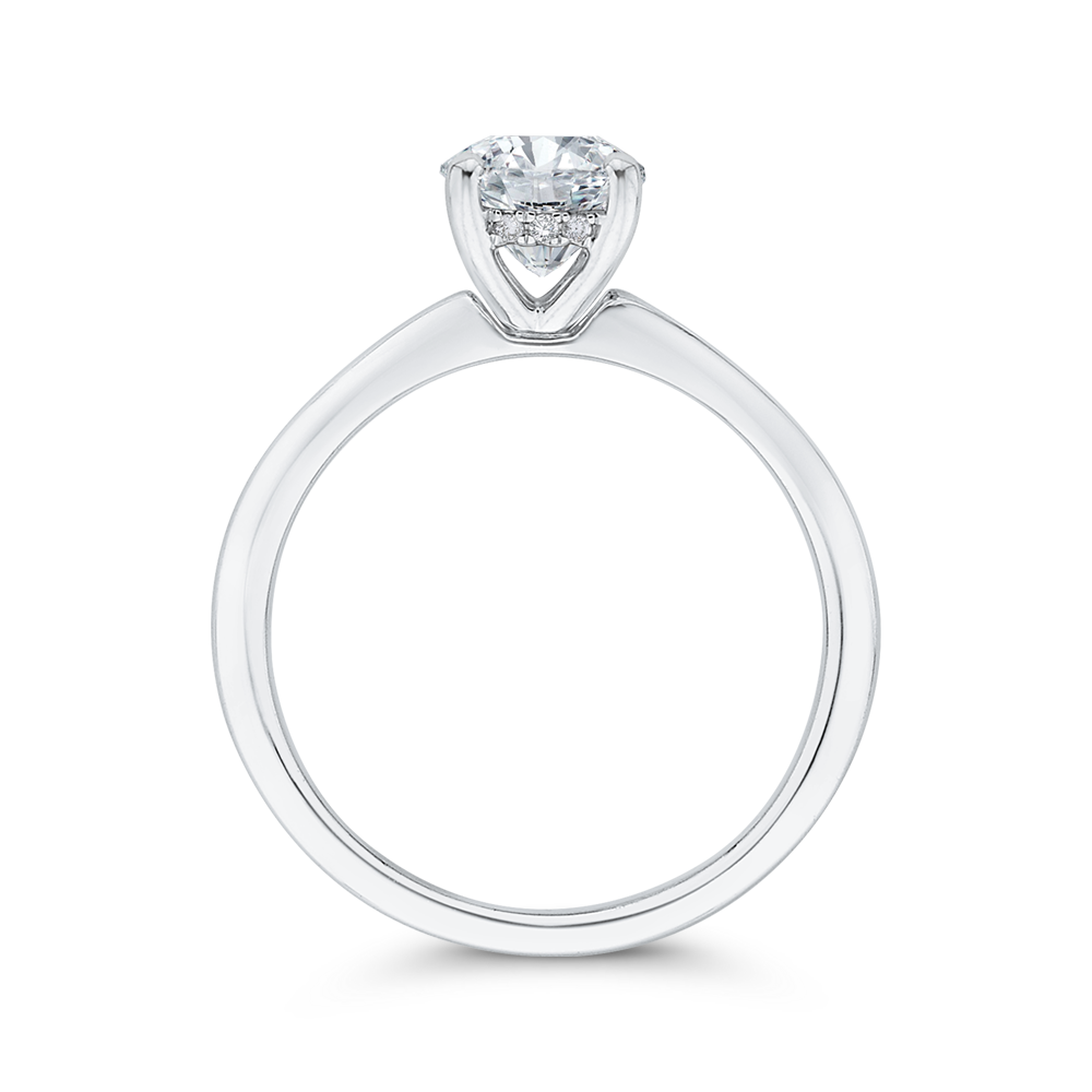 Diamond Engagement Ring with Plain Shank in 14K White Gold (Semi-Mount)