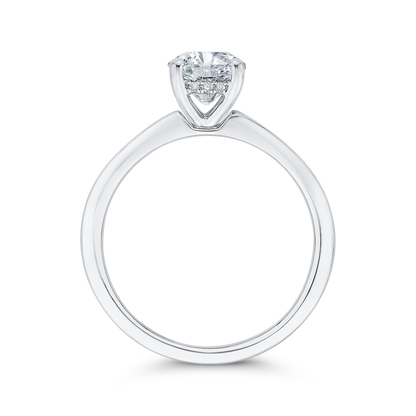 Diamond Engagement Ring with Plain Shank in 14K White Gold (Semi-Mount)