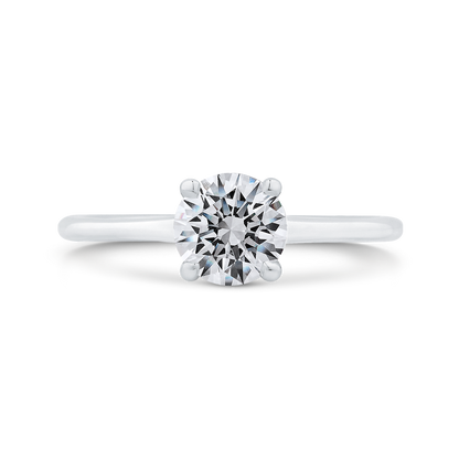 Diamond Engagement Ring with Plain Shank in 14K White Gold (Semi-Mount)