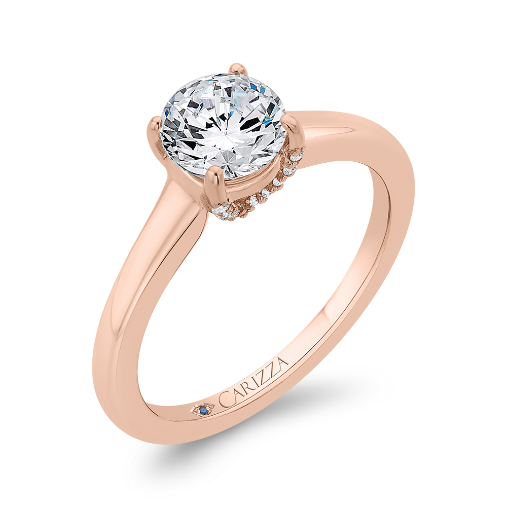 Diamond Engagement Ring in 14K Rose Gold (Semi-Mount)