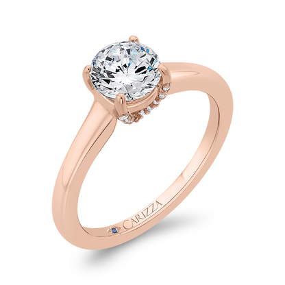 Diamond Engagement Ring in 14K Rose Gold (Semi-Mount)